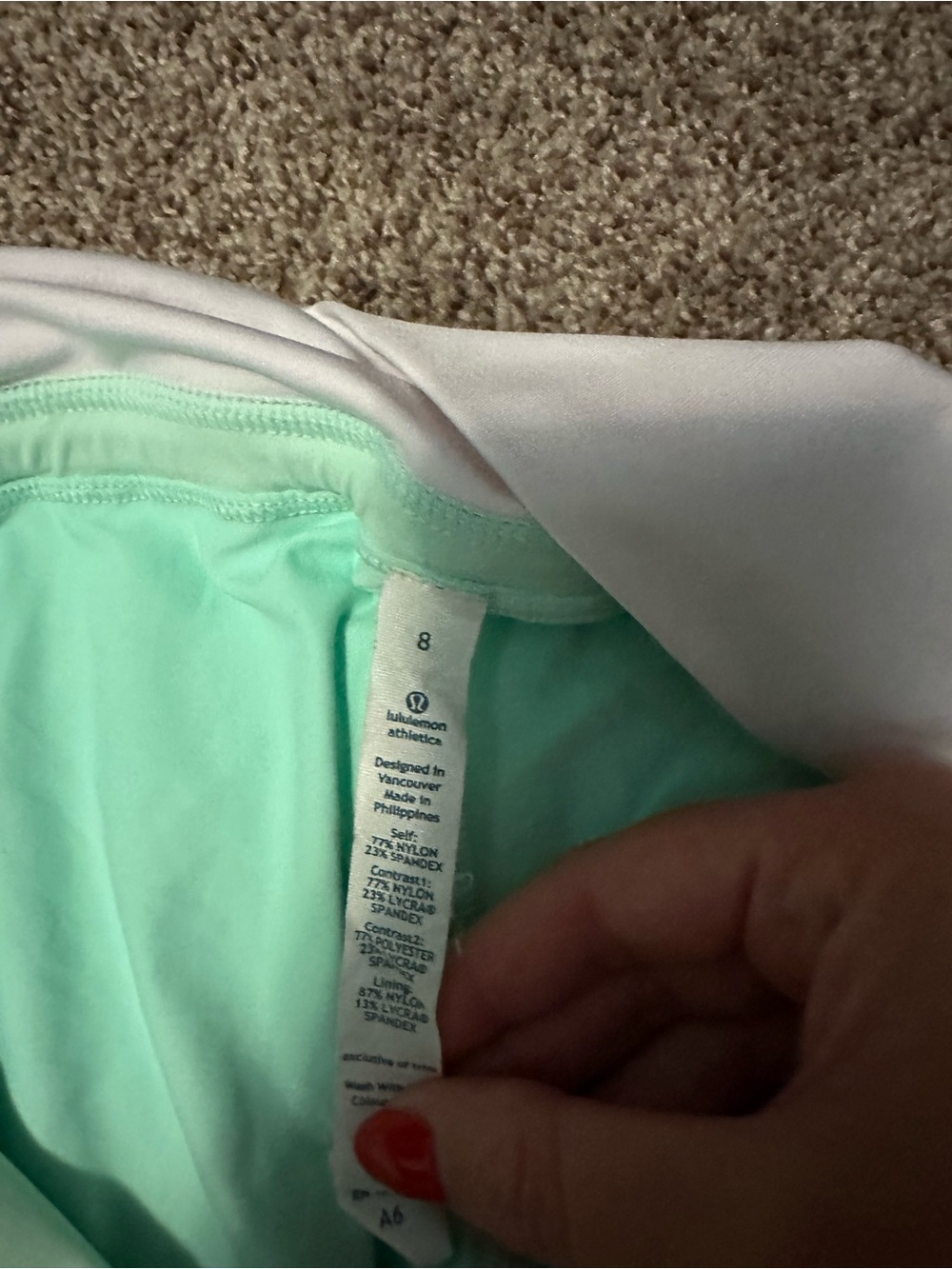 Aqua Mint Athletic Skort Lululemon - Picture 4 of 4